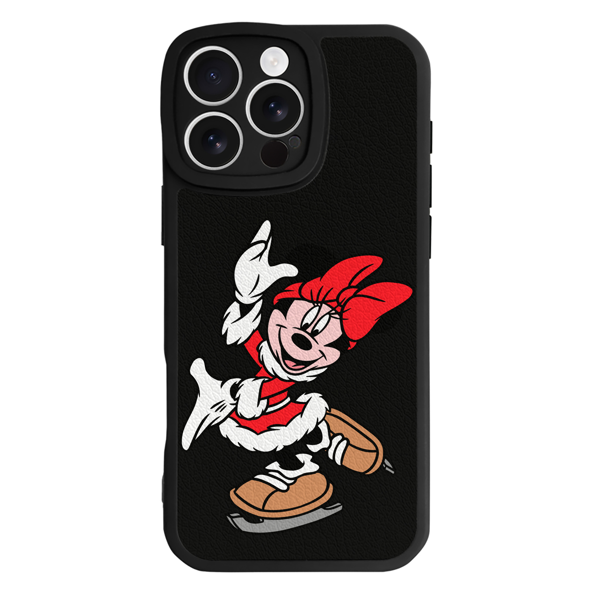 （画像用） ミッキーマウス Mickey Mouse 【iPhone 16シリーズ対応】シリコンスマホケース（レザー調） 材質：シリコン